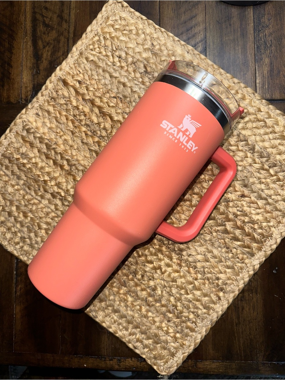 Stanley Coral Pink Travel Tumbler with Handle
